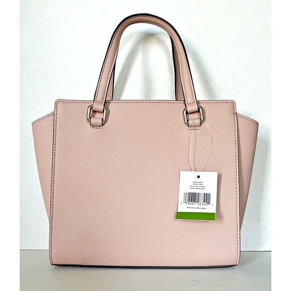 New Kate Spade Small Hadlee Laurel Way Jeweled Saffiano Leather Tote Warm Vellum - Picture 4 of 5